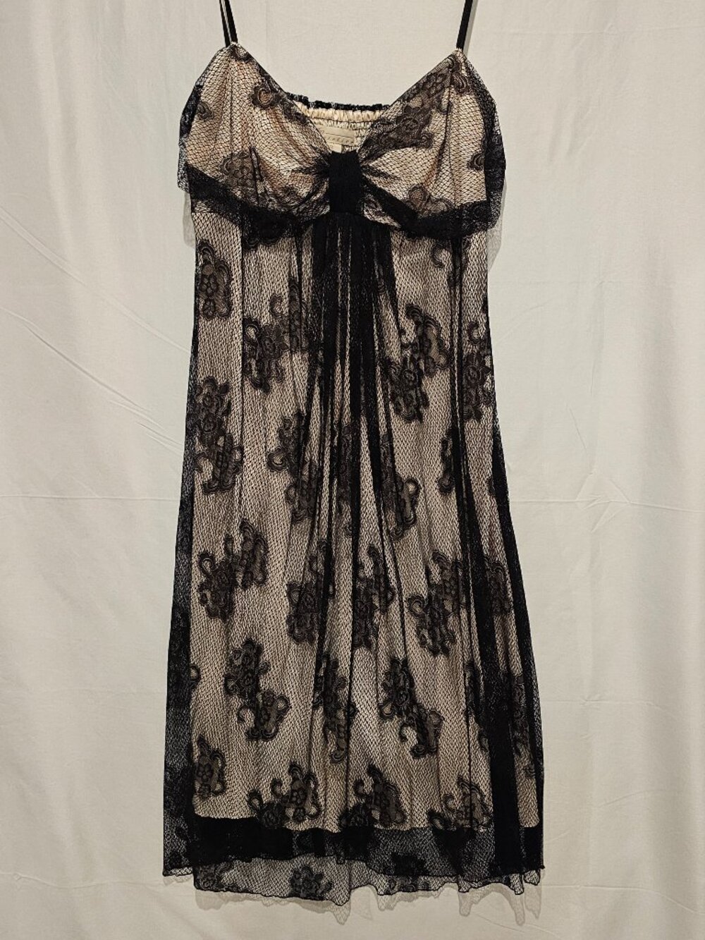 JM Atelier Women's Black Sheer Strappy Midi Slip Dress Size 12 Party Cocktail